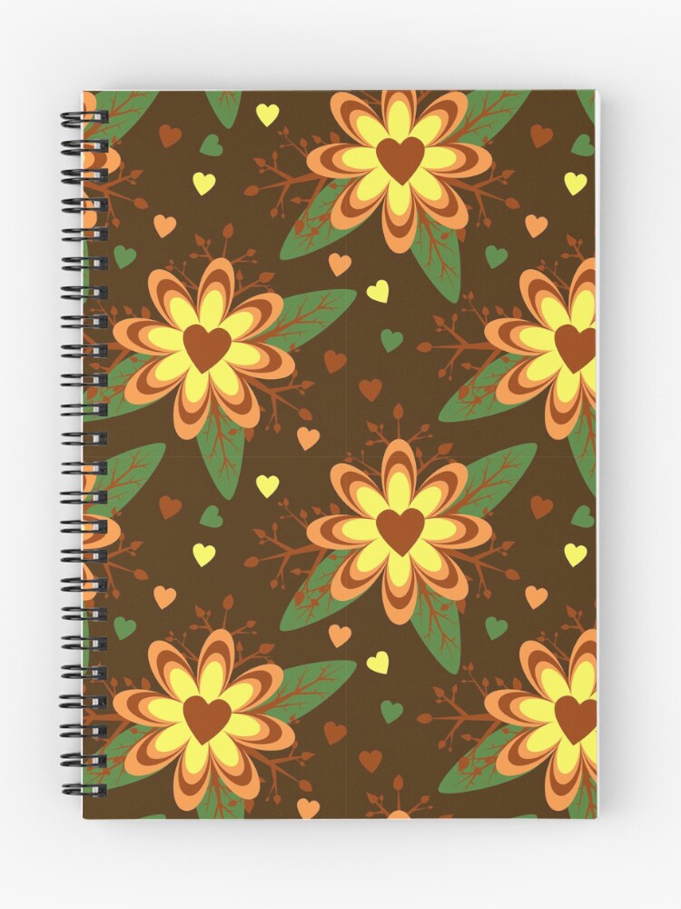 Thumbnail 1 of 3, Journal, Brown Floral Pattern designed and sold by RueChiedza.