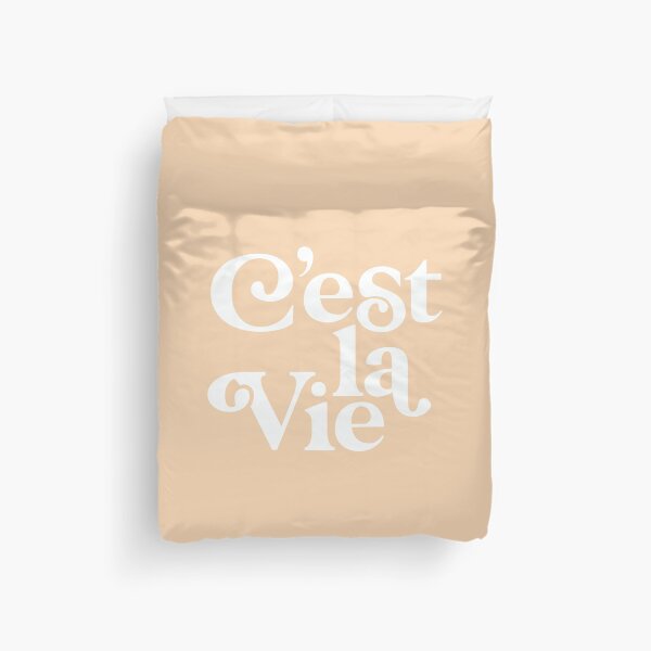 Item preview, CEST LA VIE pastel peach and white designed and sold by MotivatedType.