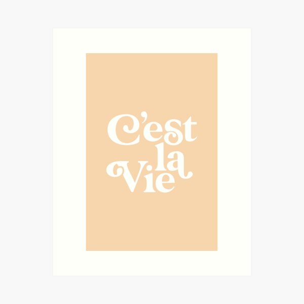 Item preview, CEST LA VIE pastel peach and white designed and sold by MotivatedType.