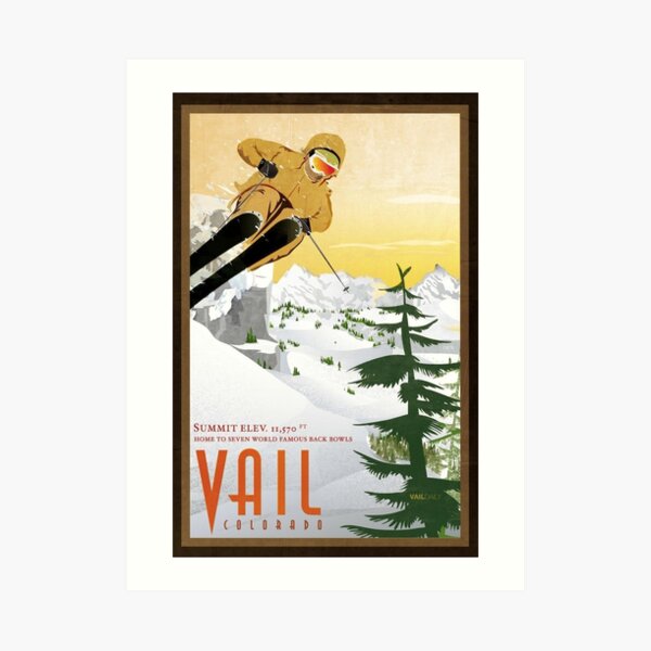 Retro Vail Colorado Print Art Print