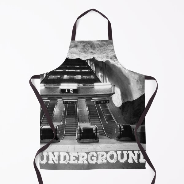 Item preview, Black and White, Deep Underground Train Tunnel Subway Art designed and sold by yappei.