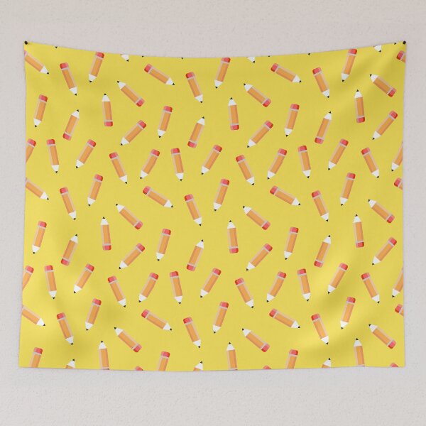 Item preview, Seamless pattern with pencils on yellow background, school supply. designed and sold by Katine-Art.