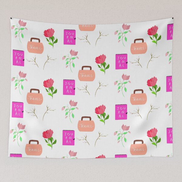 Item preview, Travel journal flowers with cherry blossoms designed and sold by SILVERAPPLE.