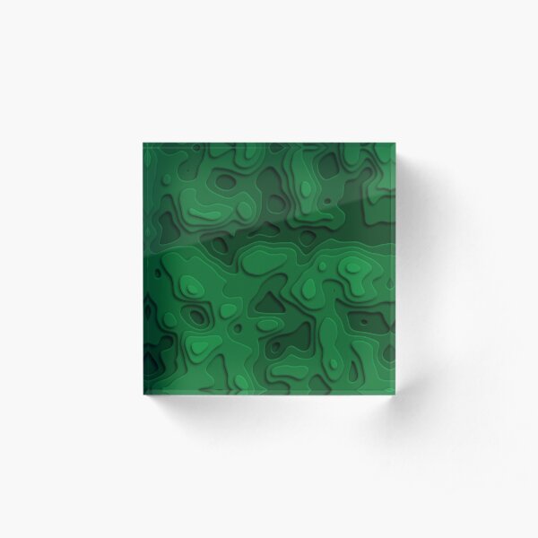 Green Jungle Sea Acrylic Block
