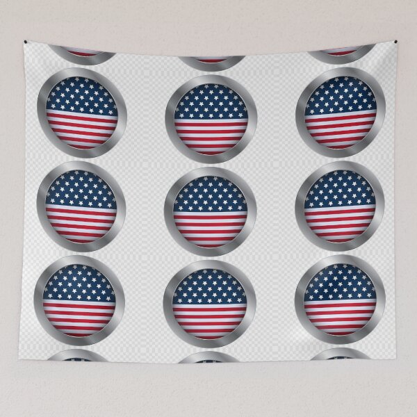 Item preview, American Oval Flag Art designed and sold by malpastadeo.