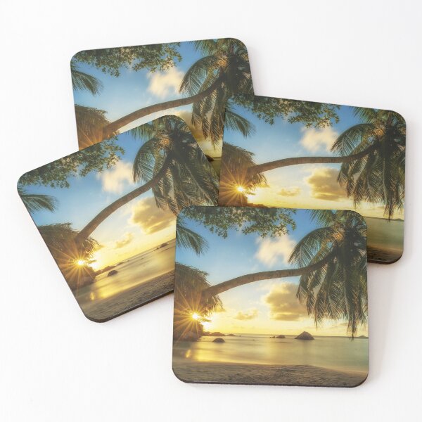 Item preview, Palm Tree at Sunset, Anse Lazio Beach, Praslin, Seychelles designed and sold by Tom  Mackie.