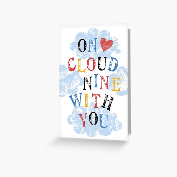 On Cloud Nine with You - Blue Greeting Card