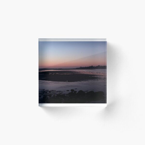 Sunset at mouth of Douro River Acrylic Block