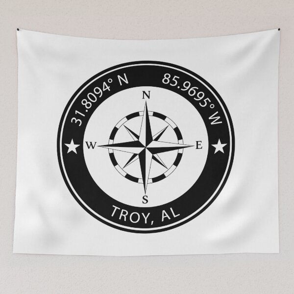 Item preview, Troy, Alabama Geographical Coordinates designed and sold by TeeOhGraphics.