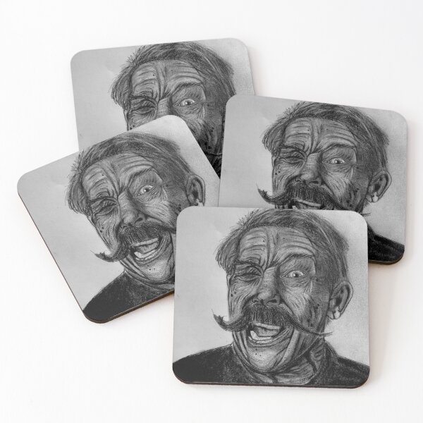 Item preview, Crazy manic face - Portrait Black and white designed and sold by Gregredfern.
