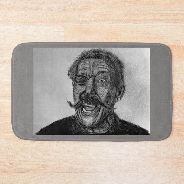 Item preview, Crazy manic face - Portrait Black and white designed and sold by Gregredfern.
