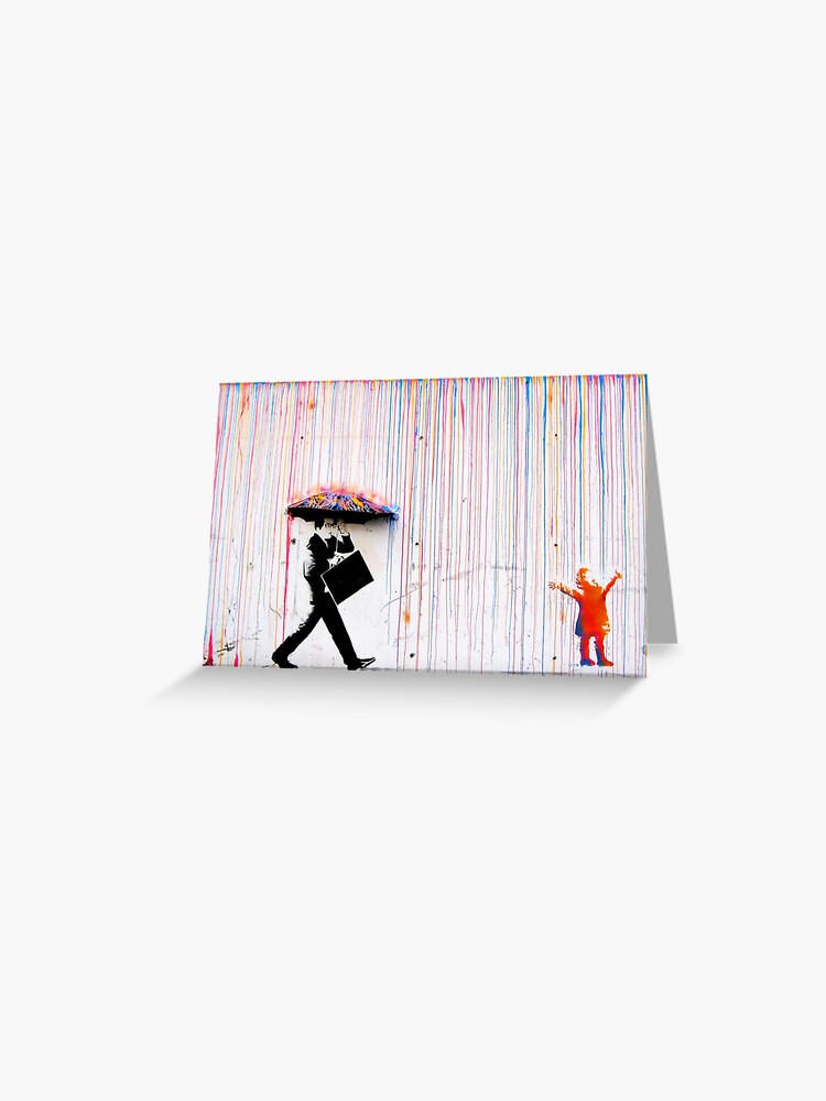 Papier peint photo Banksy - Pluie colorée