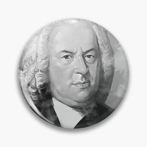 Artikelvorschau, Johann Sebastian Bach in schwarz weiß  entworfen und verkauft von Bach4you.
