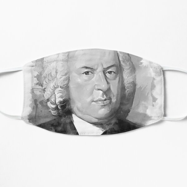 Johann Sebastian Bach in schwarz weiß Maske