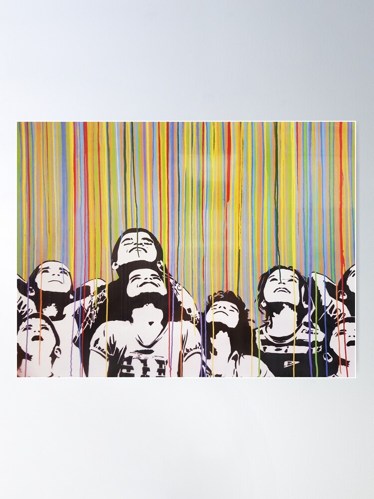 Banksy Colorful Rain | Poster