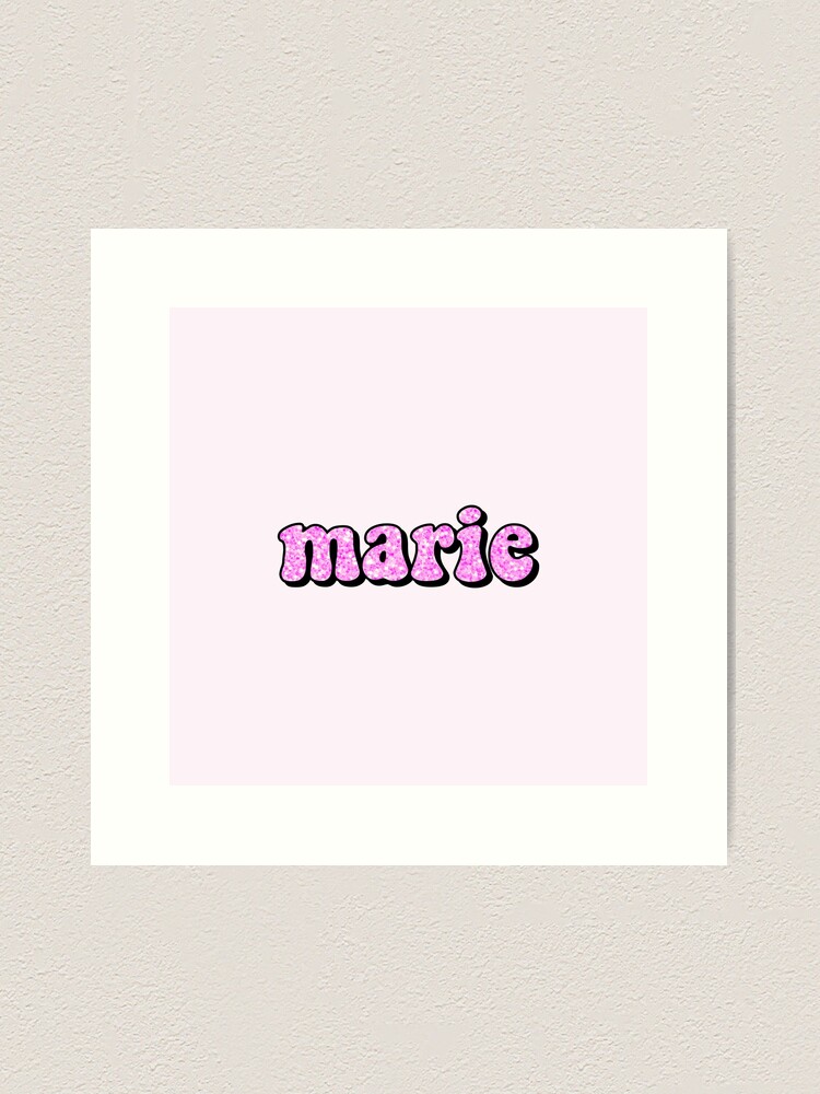 aesthetic hot pink glitter marie name | Art Print