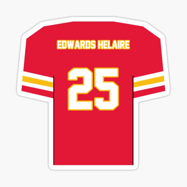 Clyde Edwards-Helaire Home Jersey Sticker for Sale by designsheaven