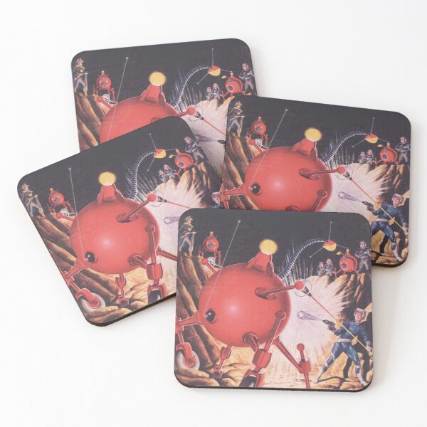 Item preview, Red Alien menace Vintage illustration designed and sold by Vintage Designs +.