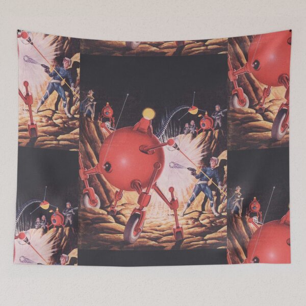 Item preview, Red Alien menace Vintage illustration designed and sold by Vintage Designs +.
