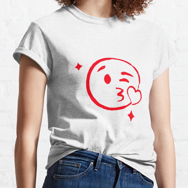 Red Winky Kissy Face Emoji  Classic T-Shirt