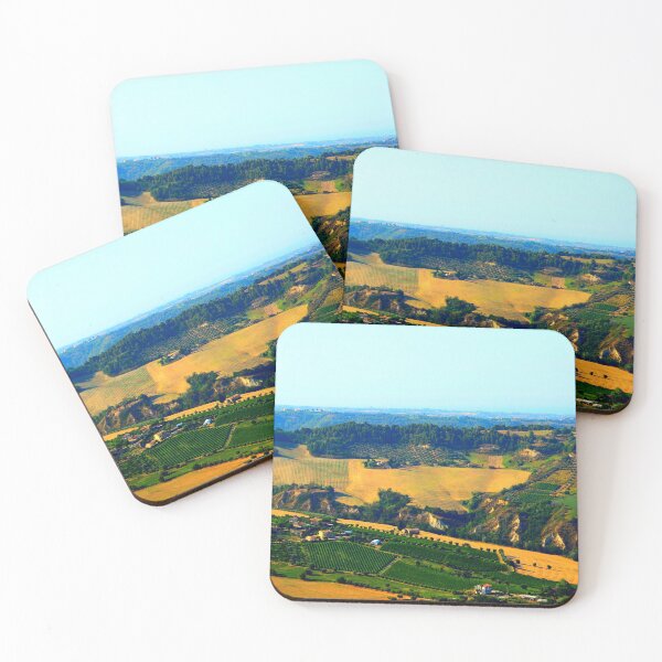 Item preview, Rural view in Acquaviva Picena with rugged Marche landscape, meadows, ravines and scattered houses designed and sold by Kristina Drozd.