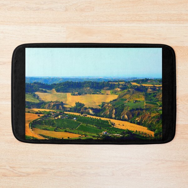 Item preview, Rural view in Acquaviva Picena with rugged Marche landscape, meadows, ravines and scattered houses designed and sold by Kristina Drozd.