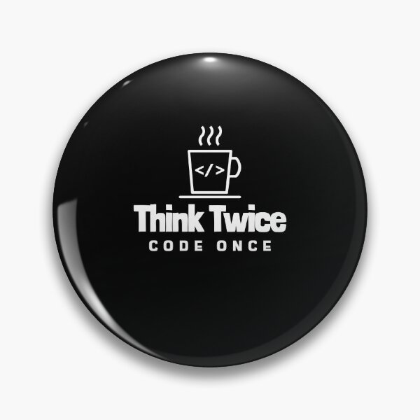 Item preview, Coders Motto - Think Twice, Code Once - Coffee Cup - on Black background designed and sold by clubtee.