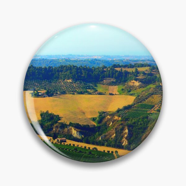 Item preview, Rural view in Acquaviva Picena with rugged Marche landscape, meadows, ravines and scattered houses designed and sold by Kristina Drozd.