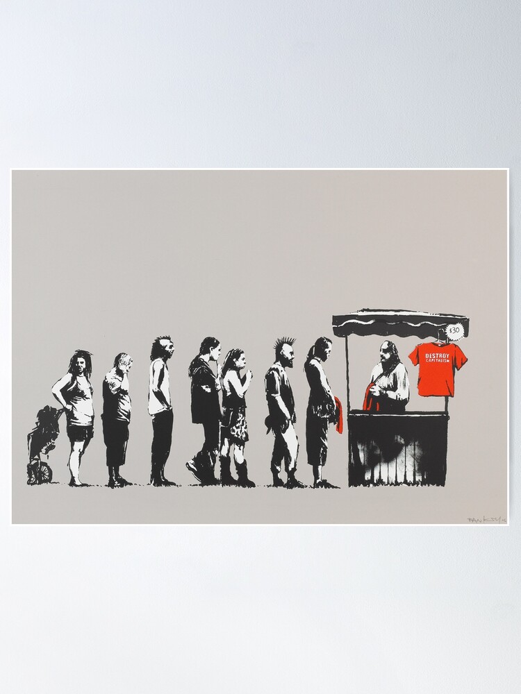 Alternate view of BANKSY Destroy Capitalism Shirt Seller Poster