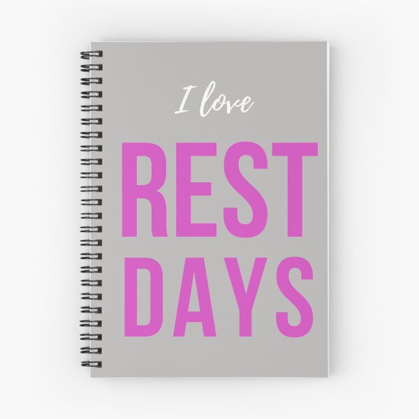 Item preview, I love rest days. Text only design. White and light purple text. designed and sold by JellyBeenzz.