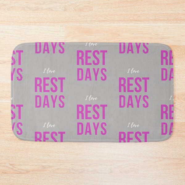Item preview, I love rest days. Text only design. White and light purple text. designed and sold by JellyBeenzz.