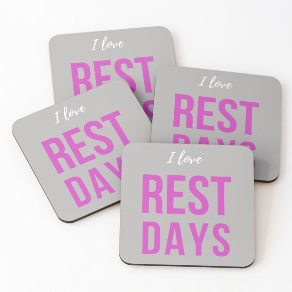 Item preview, I love rest days. Text only design. White and light purple text. designed and sold by JellyBeenzz.