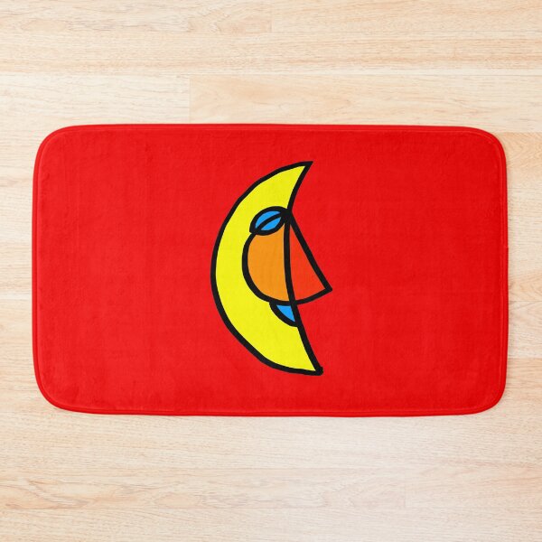 Item preview, Colored Smiling Moon on Red Board designed and sold by Istvan Ocztos.