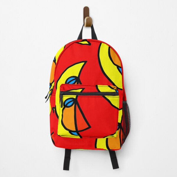Item preview, Colored Smiling Moon on Red Board  designed and sold by Istvan Ocztos.