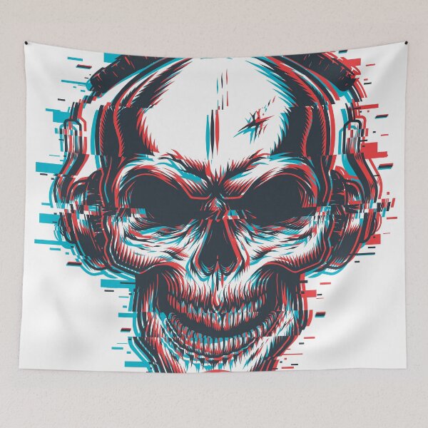Item preview, skull with headphones designed and sold by PG Shop Art.