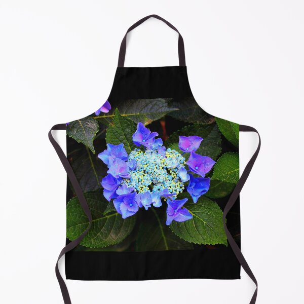 Item preview, Close-up of a hydrangea with blue buds and flowers as well as green foliage designed and sold by Kristina Drozd.