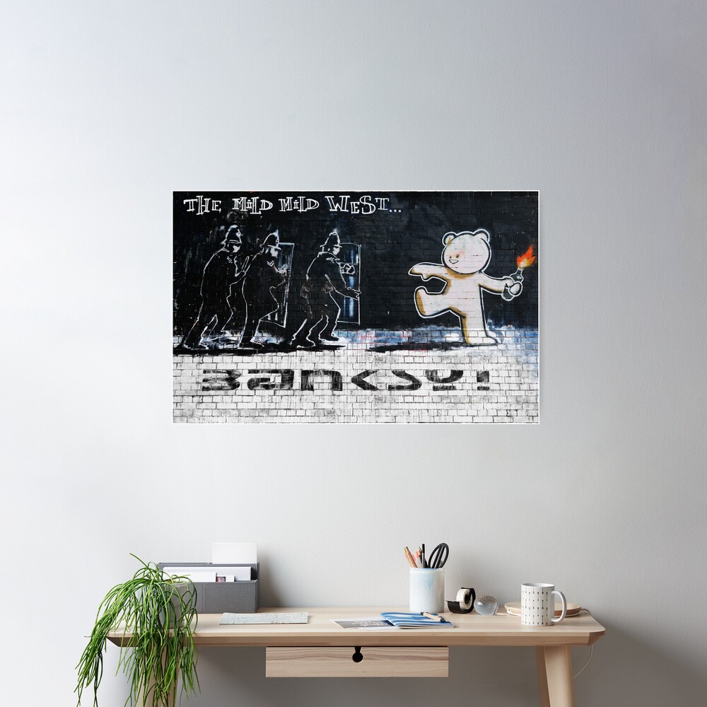 BANKSY Graffiti Mural The Mild Mild West Poster