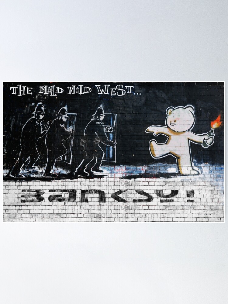 Alternate view of BANKSY Graffiti Mural The Mild Mild West Poster