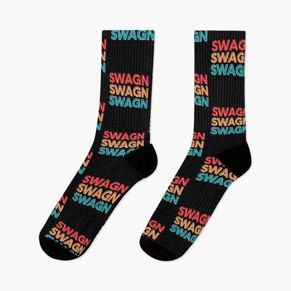 Item preview, SWAGN colorful design one word saying with red, yellow and teal text designed and sold by milkasweet.