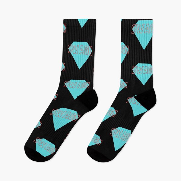 Item preview, SWAGN colorful design one word saying with red hollow text on teal diamond designed and sold by milkasweet.