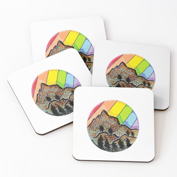 Item preview, LowEndGraphics Rainbow rains down on mountains rocks designed and sold by LowEndGraphics.