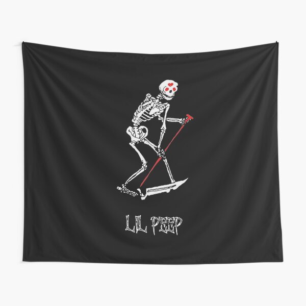 Lil peep Skeleton Grim reaper tattoo and official design Tapestry