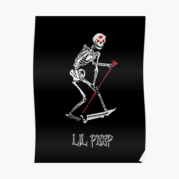 Lil peep Skeleton Grim reaper tatuaje y diseño oficial Póster