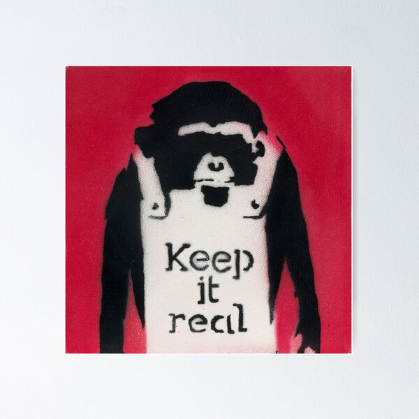 BANKSY Keep It Real 2002 - Acrylic and Stencil Spray Paint on