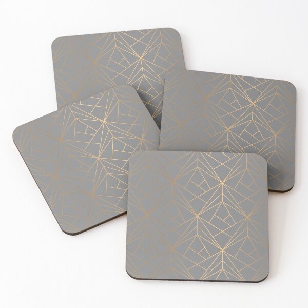 Item preview, Charcoal Gold Geometric Pattern With Metallic Shimmer  designed and sold by Vic Torys ☆.