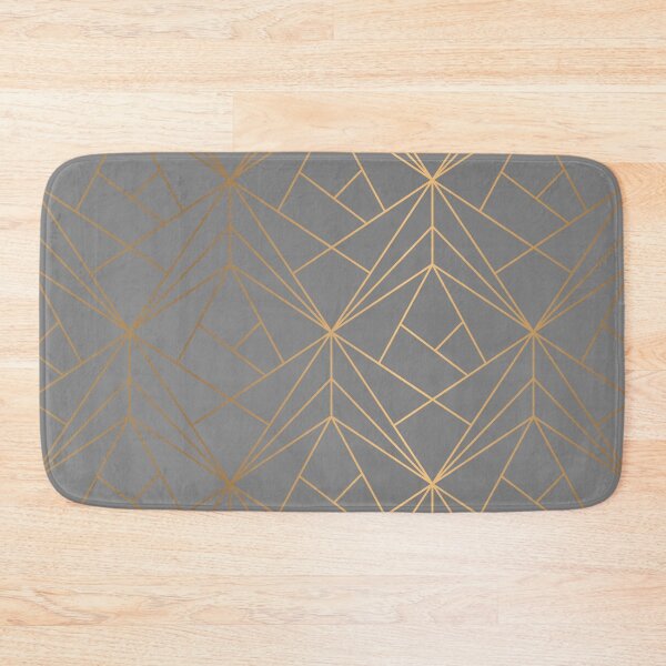 Item preview, Charcoal Gold Geometric Pattern With Metallic Shimmer  designed and sold by Vic Torys ☆.