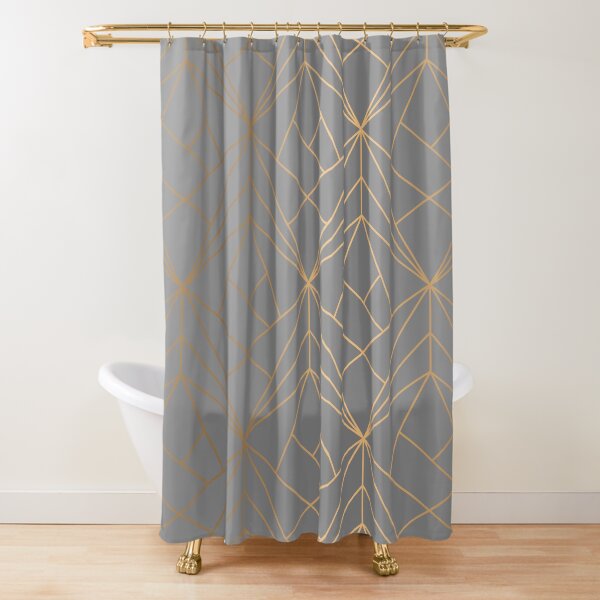 Geo Diamond retailer Shower Curtain, Charcoal