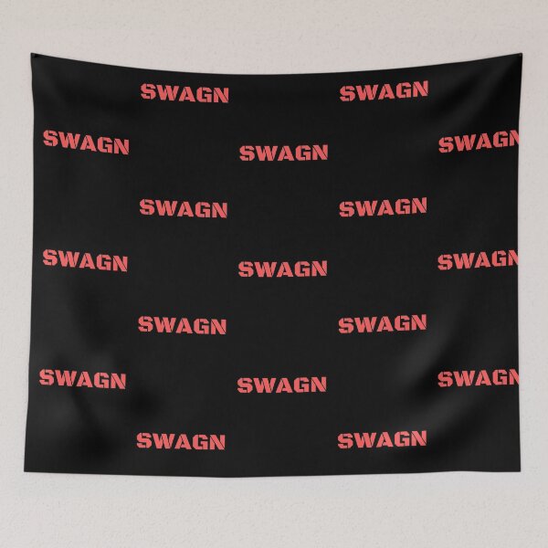 Item preview, SWAGN colorful design with red bold text one word saying designed and sold by milkasweet.