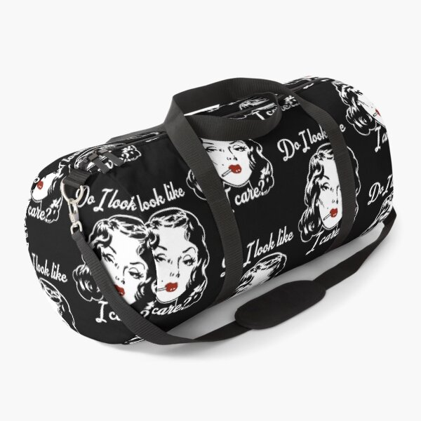 Do I look like I care? Vintage Pin Up Girl Duffle Bag