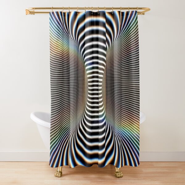 3D Worm Hole, Psychedelic art, Creative Visual Illusion. Shower Curtain